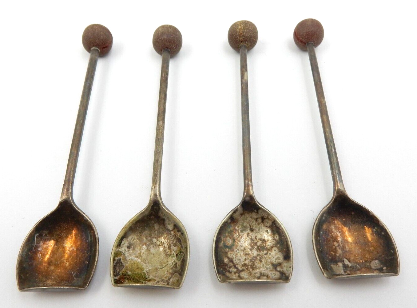 VINTAGE SET OF 4 BARWARE COCKTAIL MUDDLER SPOONS ~ EPNS SHEFFIELD ENGLAND