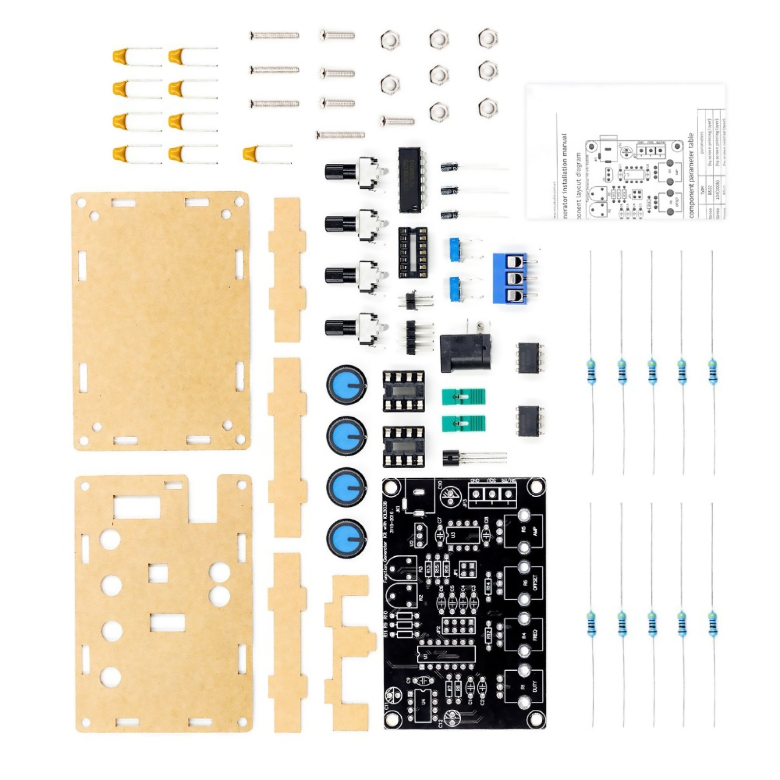 12V ICL8038 Low Frequency Signal Generator DIY Kit Shell Xr2206 Upgrade Version