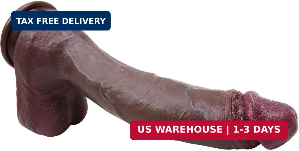 Realistic Brown Dildo Feels Like Skin, 8.66in Silicone Dildos with Strong Suctio