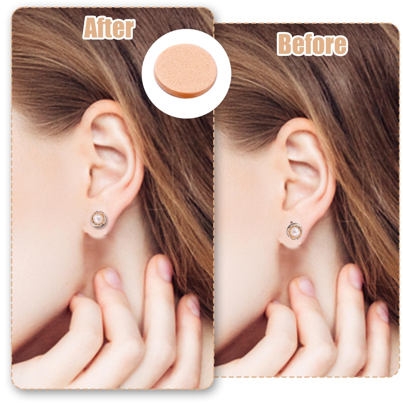 300pcs Earring Support Patches, Silicone Heavy Earring Support Backs Self Adh...