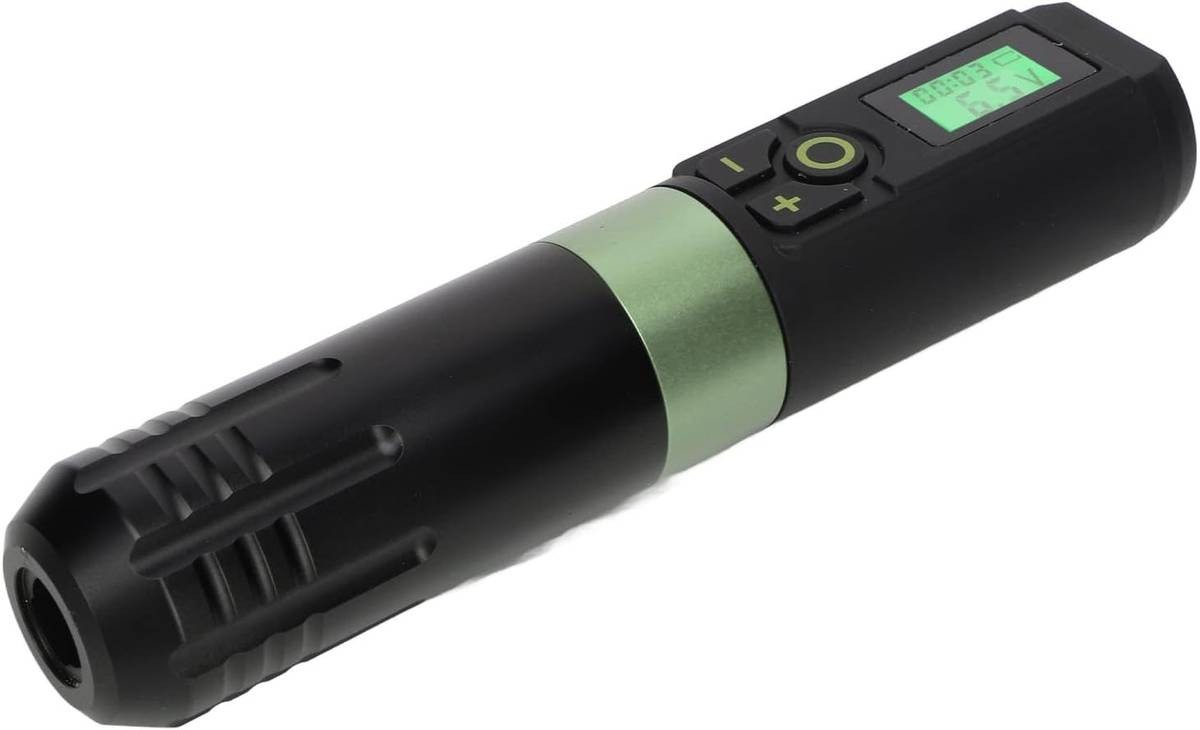 AMONIDA Rechargeable Wireless Rotary Time Function Tattoo Pen, LED Display #4842