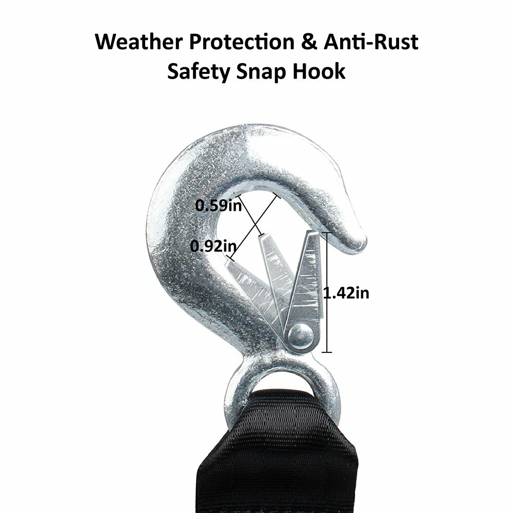 Heavy Duty 2" x20' Recovery Tow Winch Strap Car Boat Trailer 10,000Lb Max Towing