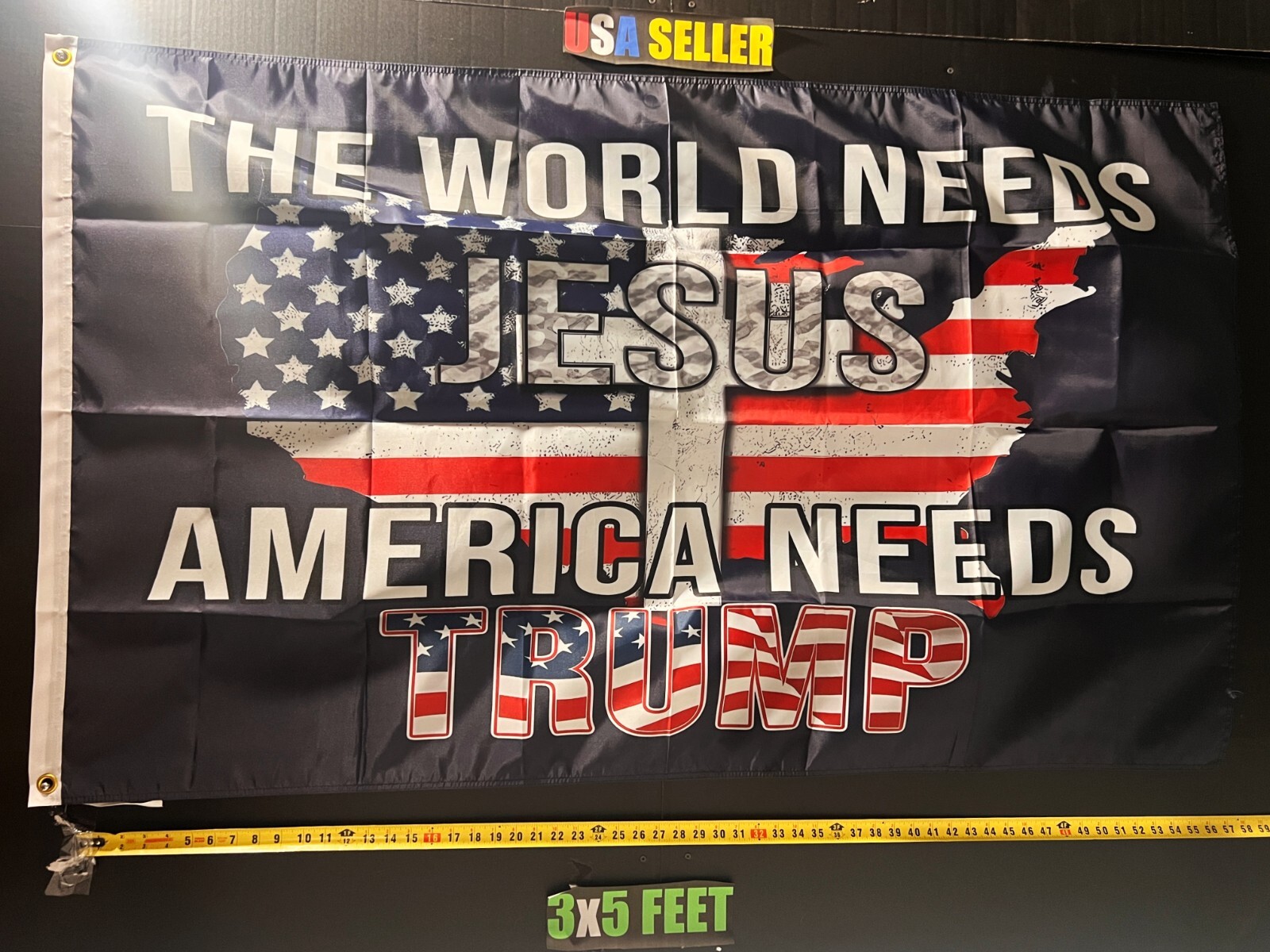 Donald Trump Flag FREE USA SHIP Jesus God B Beer Man Cave America USA Sign 3x5'