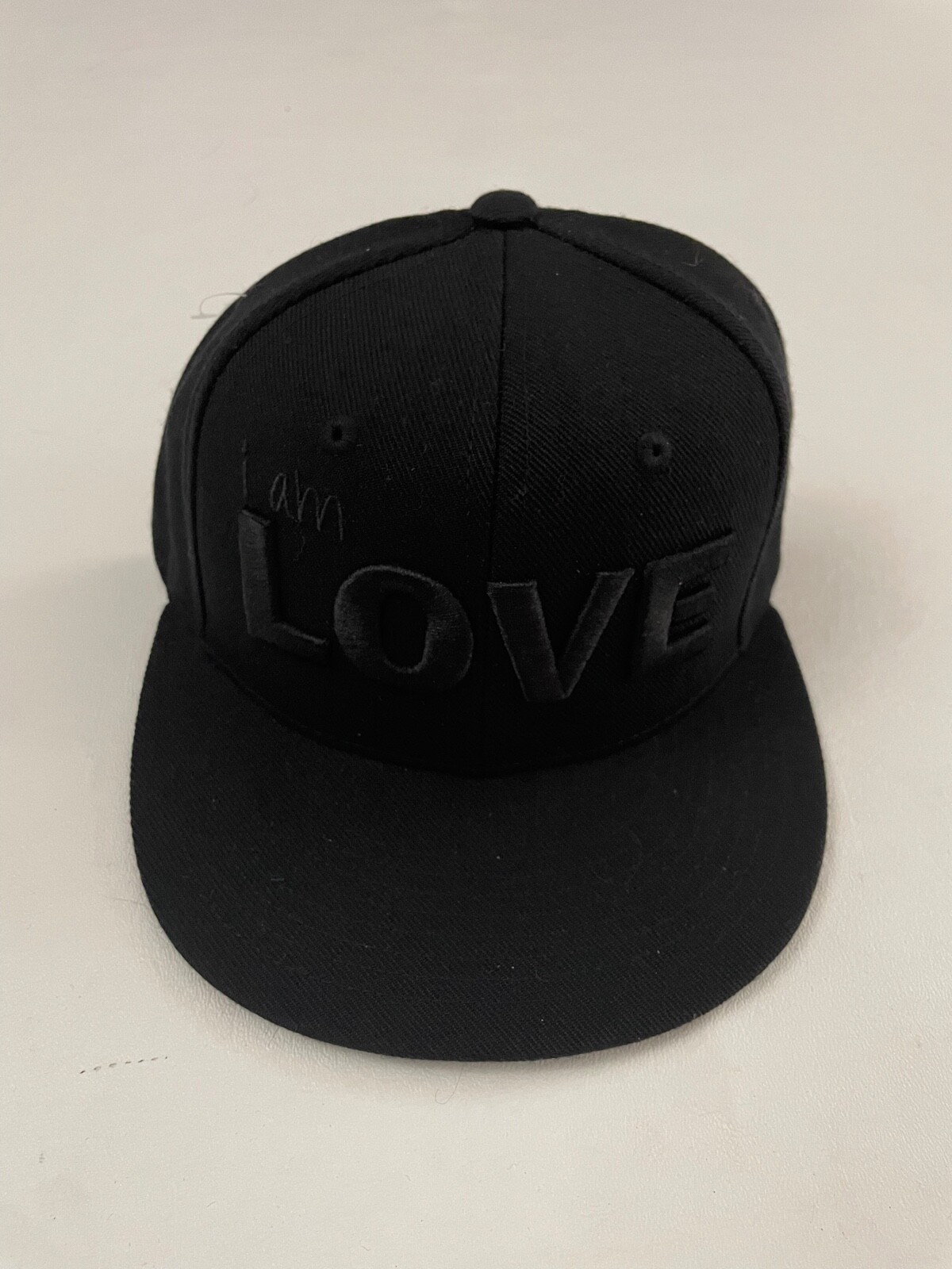 I Am Love Graphic Black Snapback Hat One Size