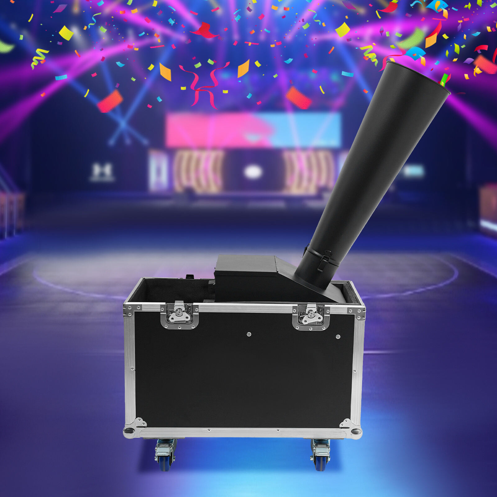 CO2 Confetti Machine with Flight Case Confetti Blaster Jet 19.68 ft Black