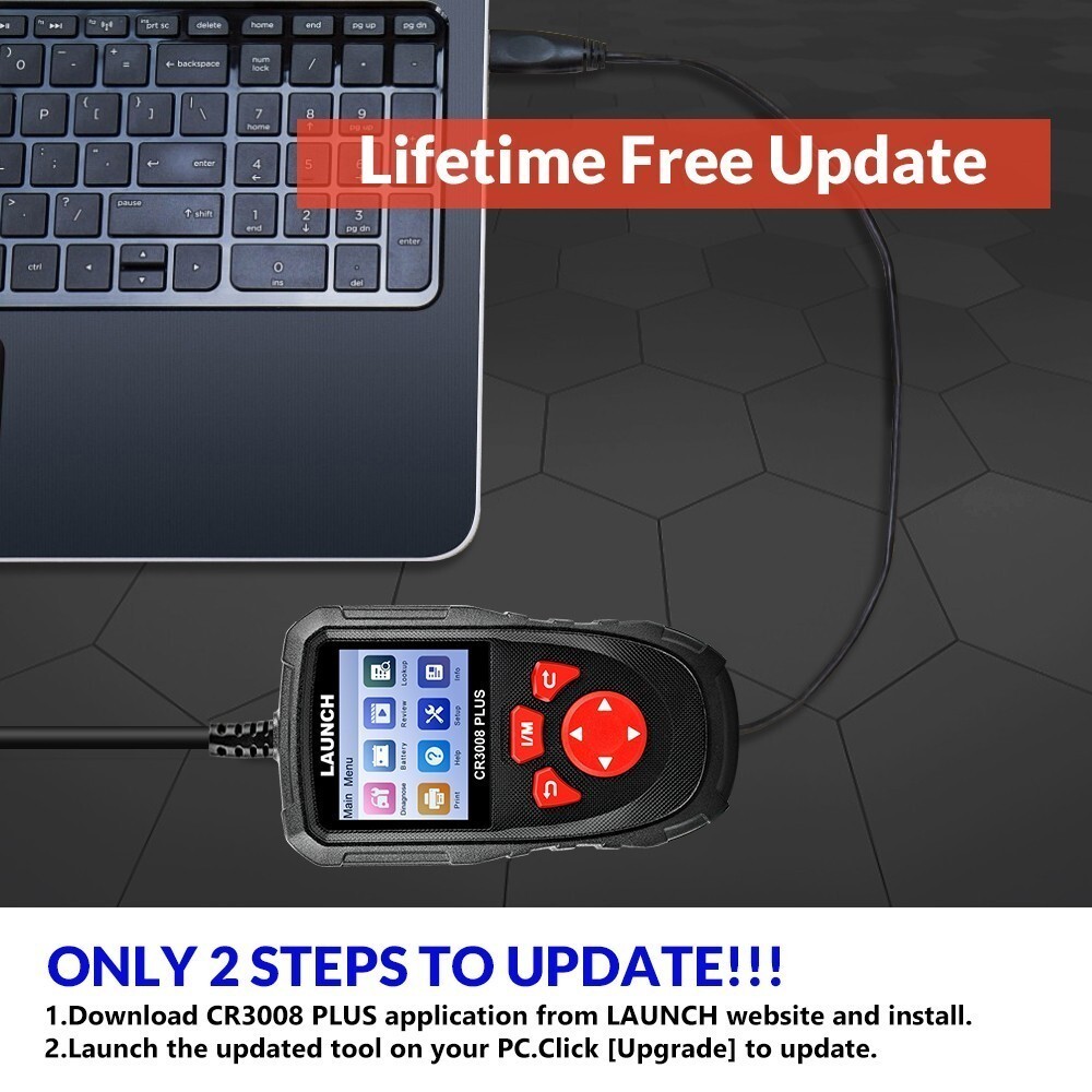 LAUNCH CR3008 PLUS Car OBD2 Scanner Code Reader Check Engine Diagnostic Tool New
