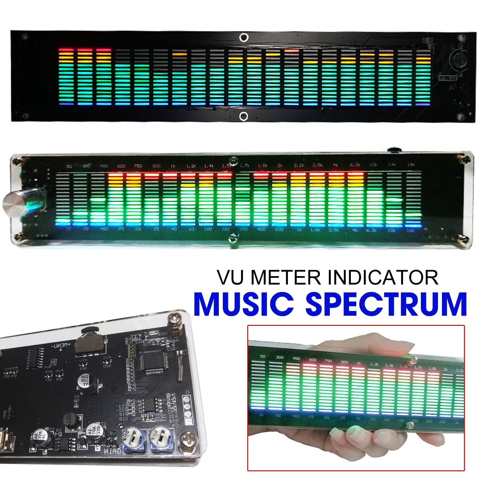 VU Meter Indicator Music Spectrum Analyzer 20 Segment 15 Level LED Display w/DSP
