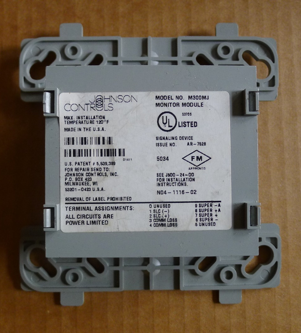 Johnson Controls M300MJ Monitor Module Addressable OPEN BOX No Cover Plate