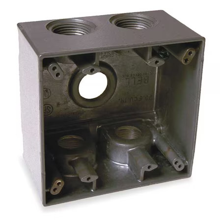 Bell Outdoor 5388-0 Weatherproof Electrical Box, 36 Cu In, Double Gang Box