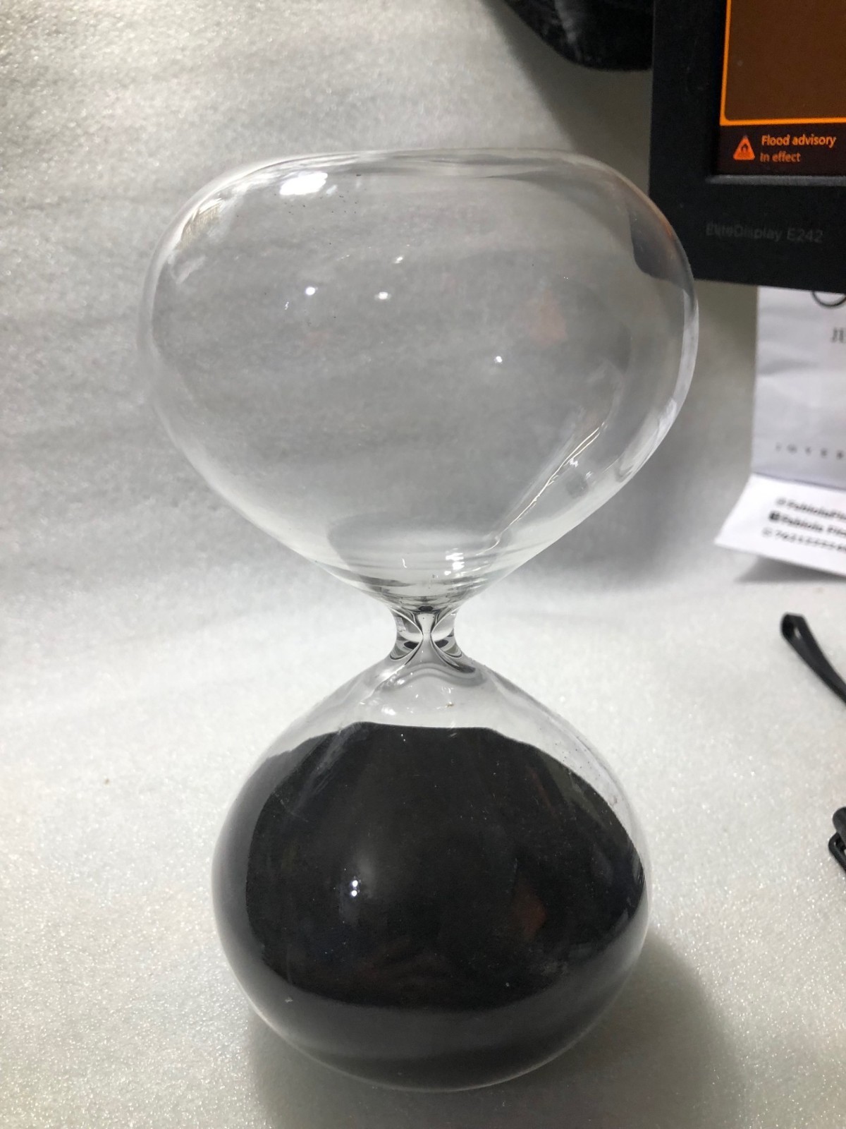 6 1/2"H x 3 1/2"W Hour Glass black Sand Timer, 60 Minute Sand Clock (5A