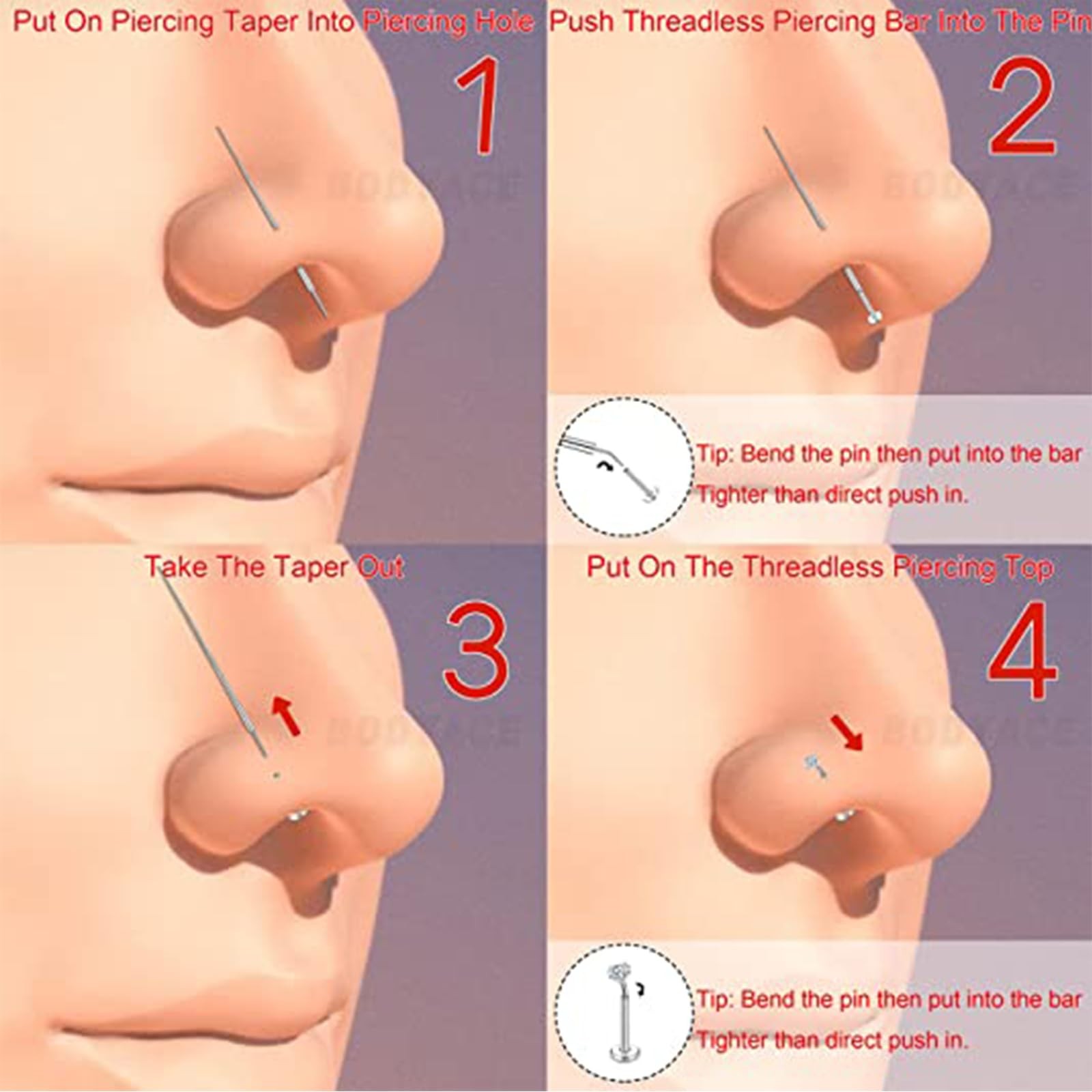 Piercing Taper Threadless Piercing Changing Tool Piercing Taper Insertion Too...