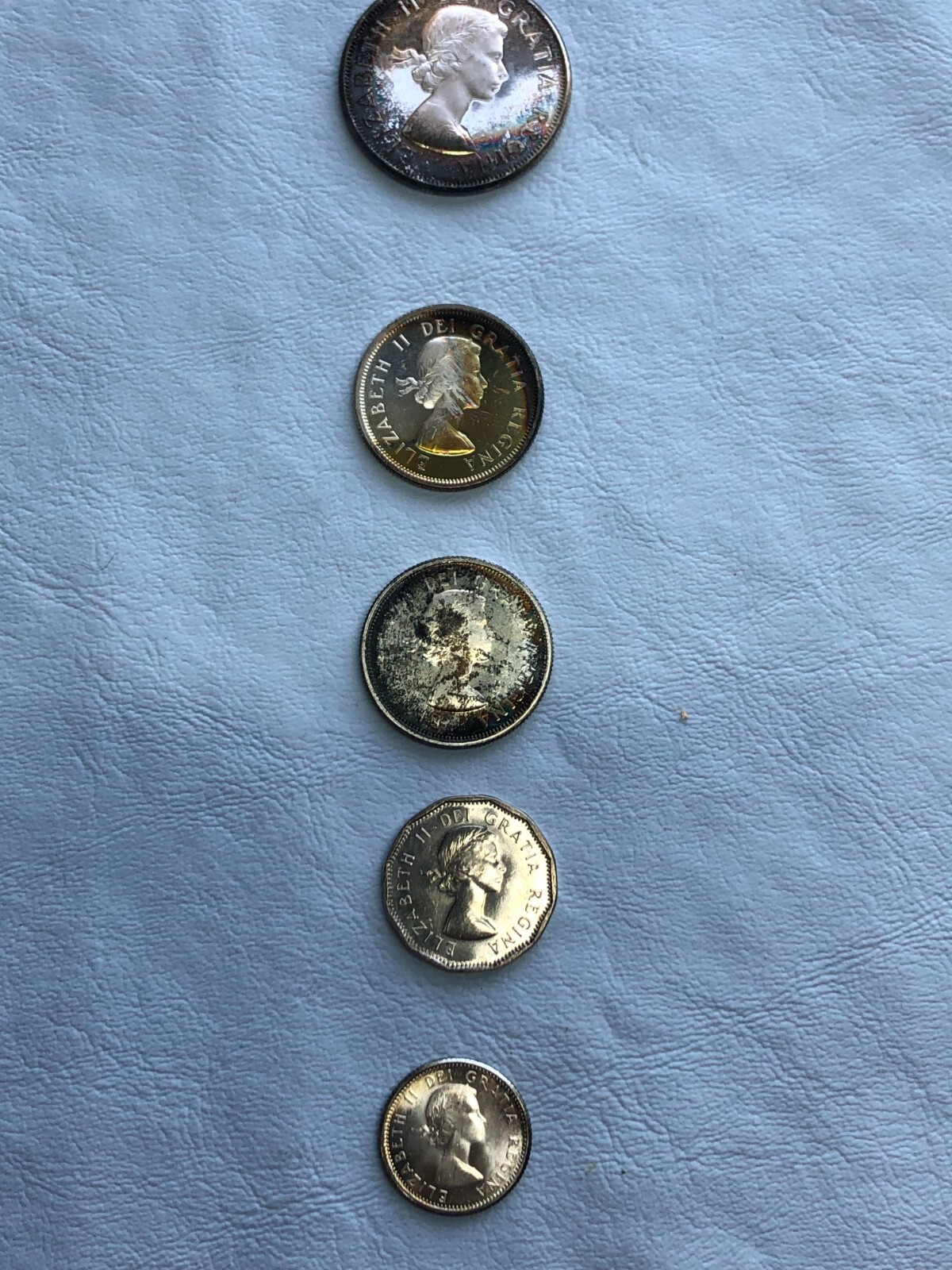 Lot of 5 Canada Coins - all 1962, various denominations, Lot 2