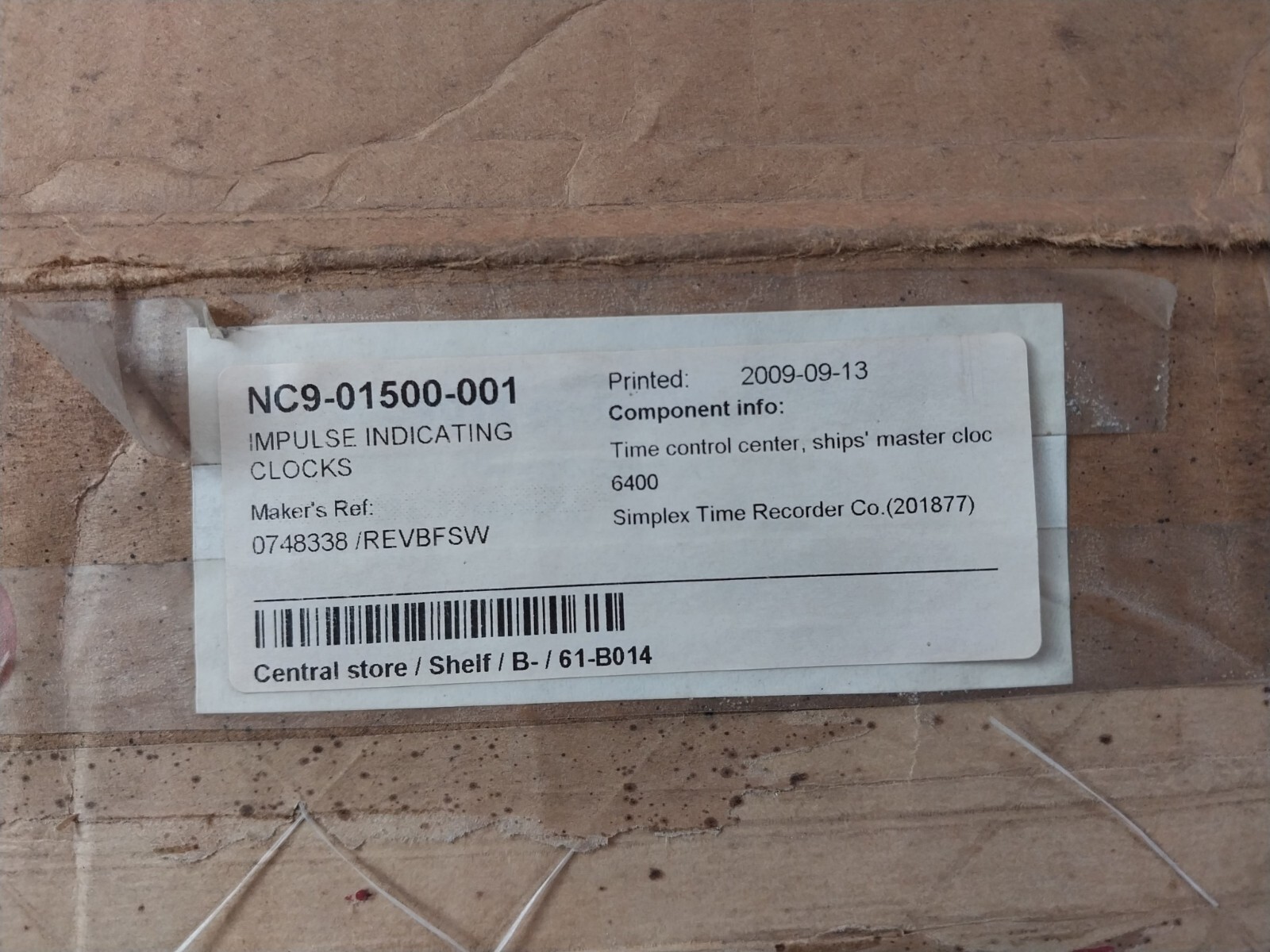 Simplex 6310 8013 Wall Clock 24 VDC .035AMP