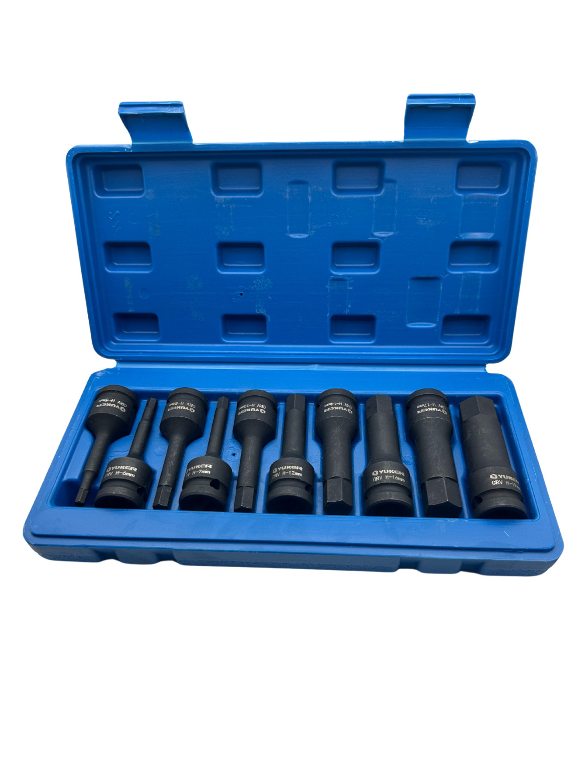 1/2'' Drive Allen / Hex Key Bit Impact Socket Set H5 - H19 Metric Deep w/ Case