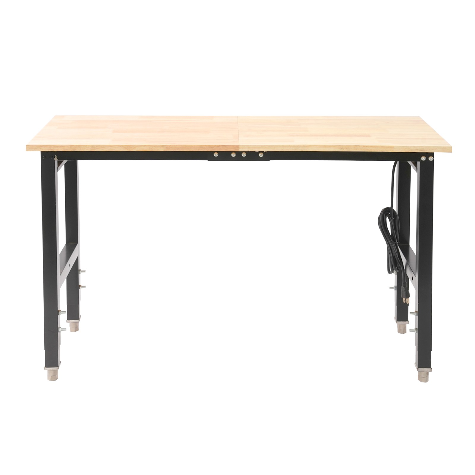 Adjustable Height Workbench w/ Power Strip Working Table Heavy-Duty Work Desk