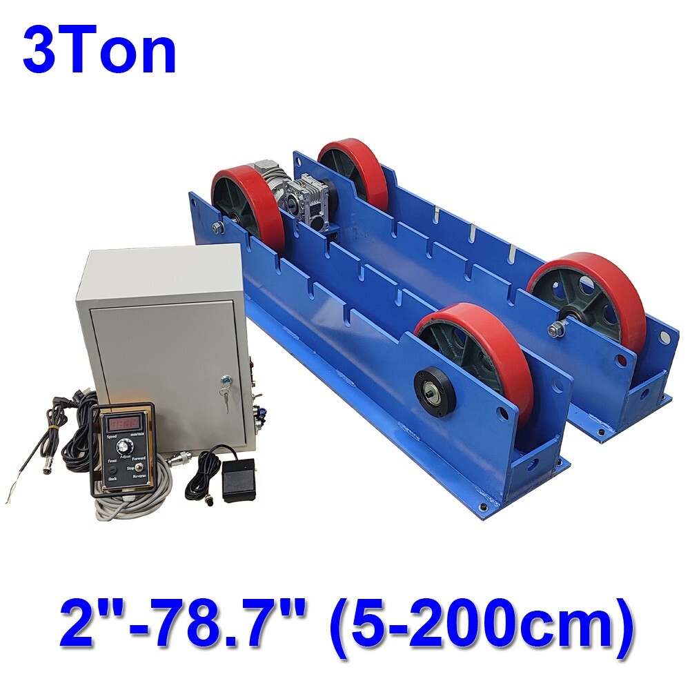 3Ton Welding Turning Roller 2"-78.7" Wide Industrial Welding Positioner 220V