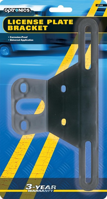 Optronics LP10S Black Heavy Duty Plastic License Plate Bracket