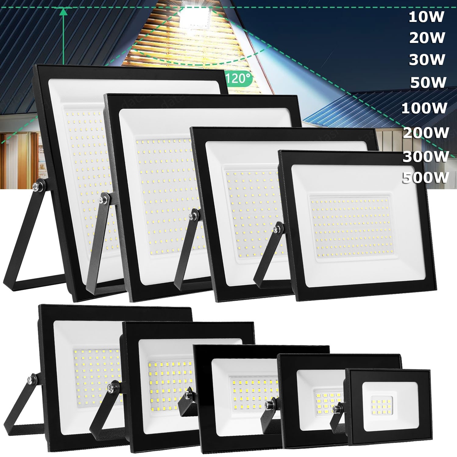 30W-500W Watt Led Flood Light Outdoor Security Garden Yard Spotlight Lamp IP66