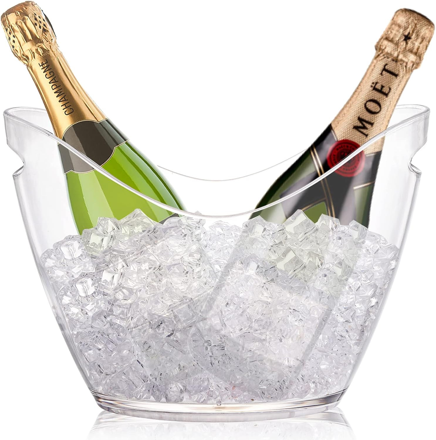 Ice Bucket, Clear Acrylic 3.5 Liter Storage Tub, Beer Bucket Beverage Chiller Bi