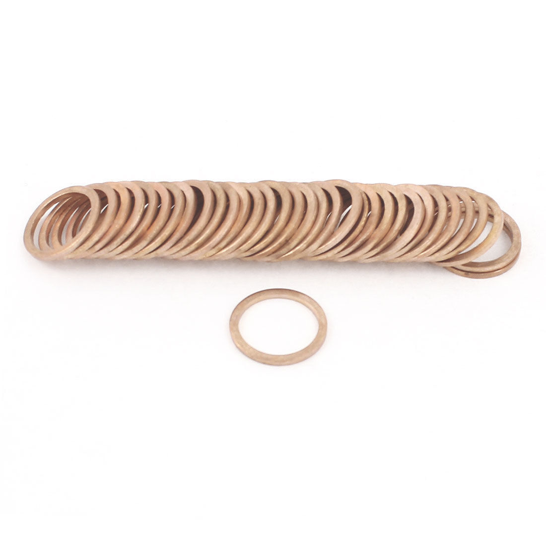 50Pcs 16mm Inner Dia1.5mm Thickness Copper Flat Washer Gasket Spacer Fasteners