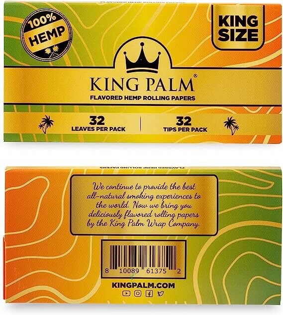 King Palm | Flavored Rolling Papers and Tips | 32 Papers and 32 Tips | Mango