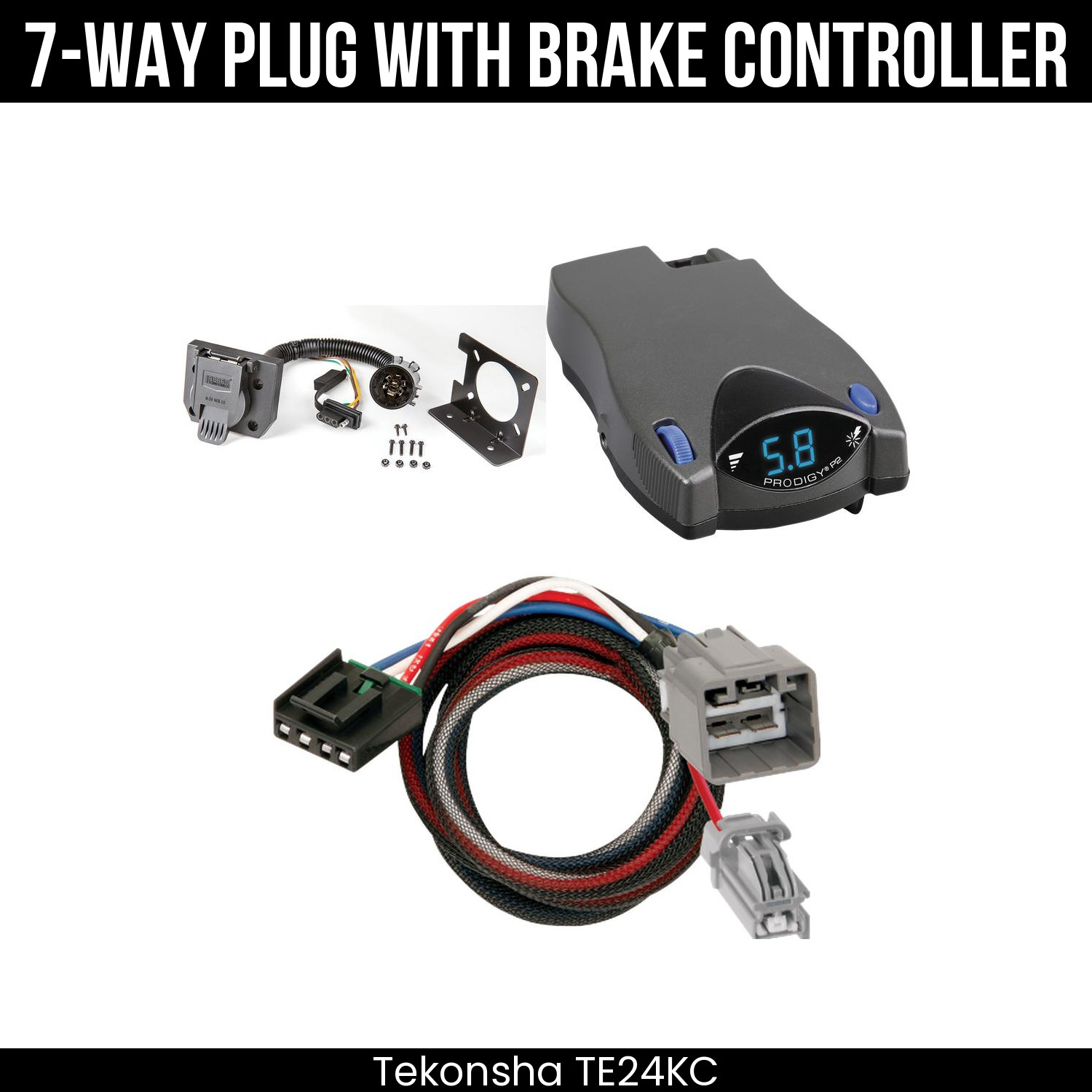 Tekonsha 7-Way Wire Brake Control For 13-14 Ram 1500-5500 w/ Existing USCAR 7Way