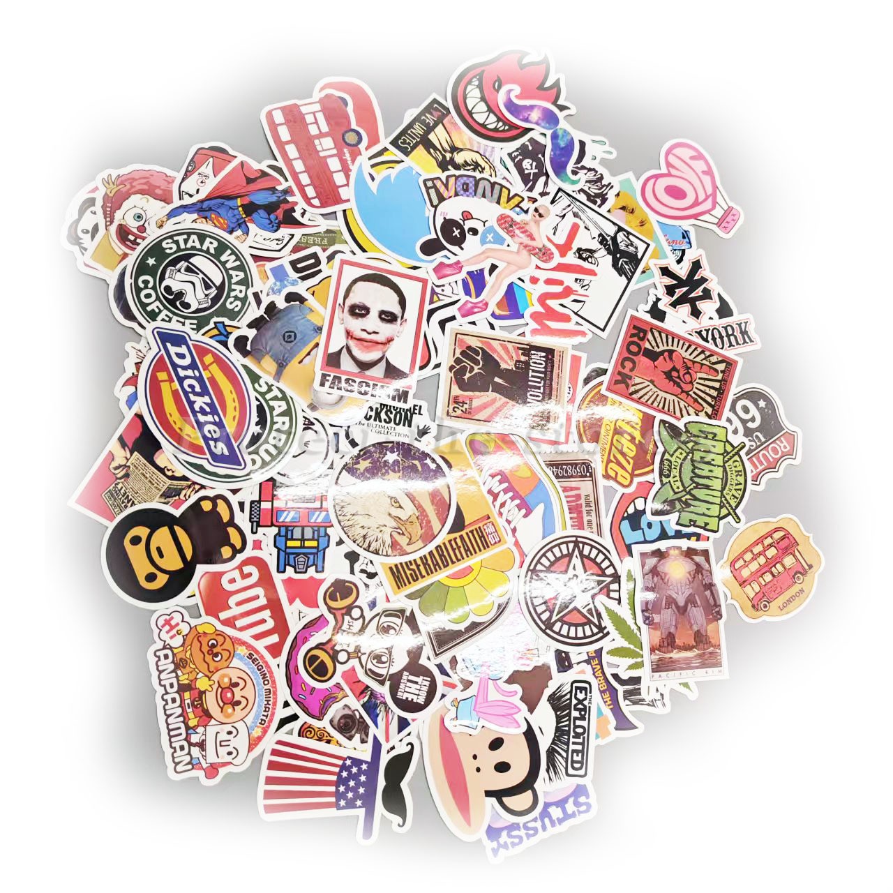 100 Skateboard Stickers Vinyl Laptop Luggage Decals Dope Sticker Lot Bomb CA