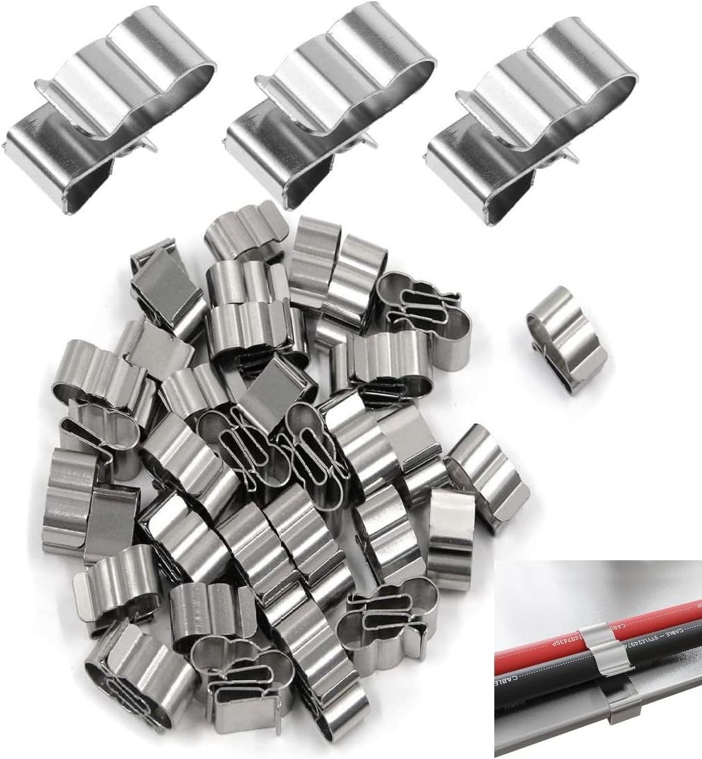 YSIL 60PCS Trailer Frame Wire Clips Stainless Steel 23mm Solar Panel Clamps | Do