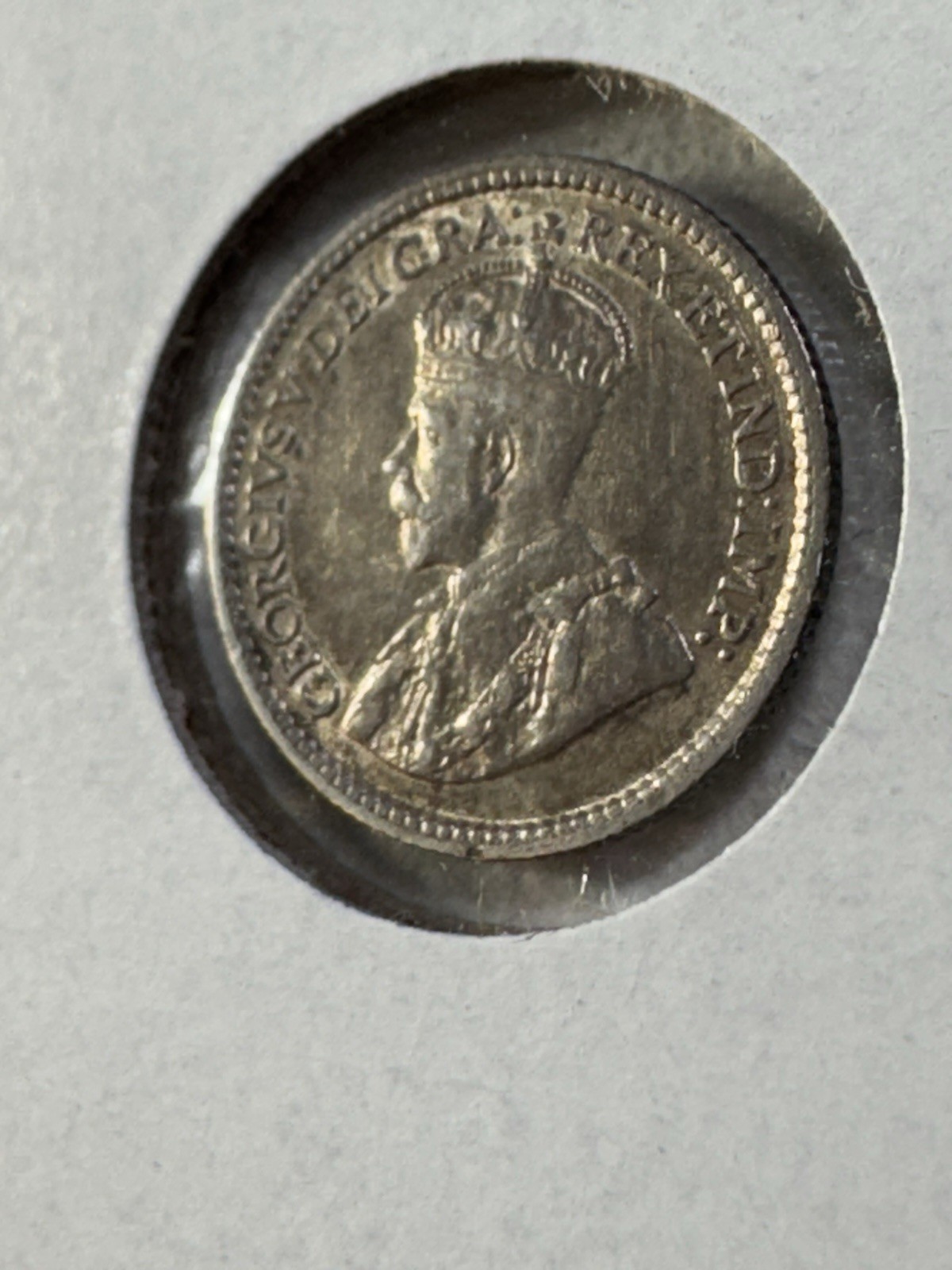 1912 Canada 5 Cents Silver Coin Cleaned