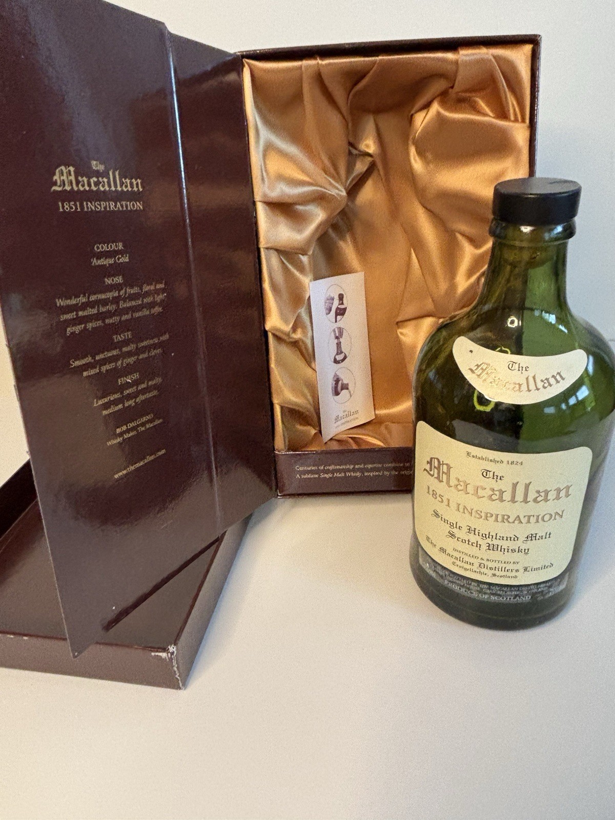 Macallan 1851 Inspiration Scotch Whisky Empty Bottle in Satin Lined Box
