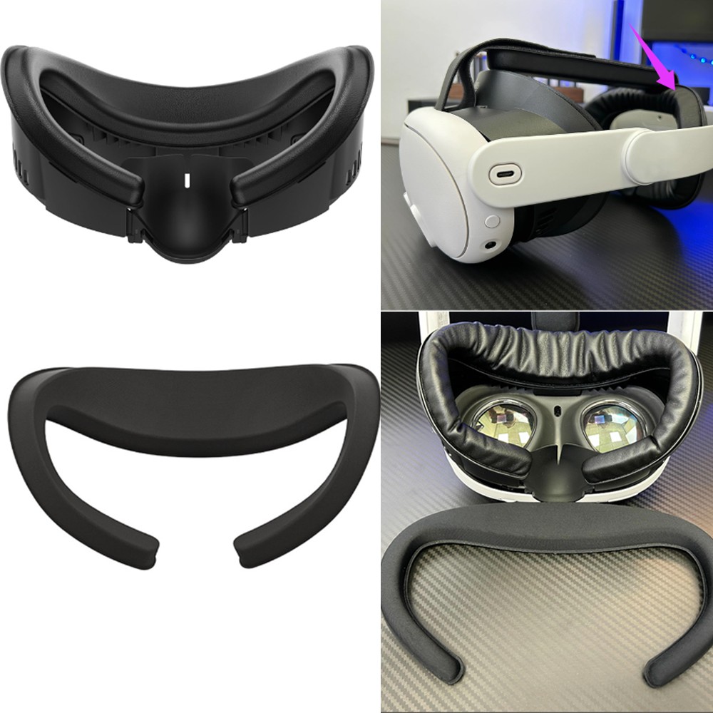 For Quest 3 VR Headset Silicone Face Pad Eye Mask Cover Replacement Accessories