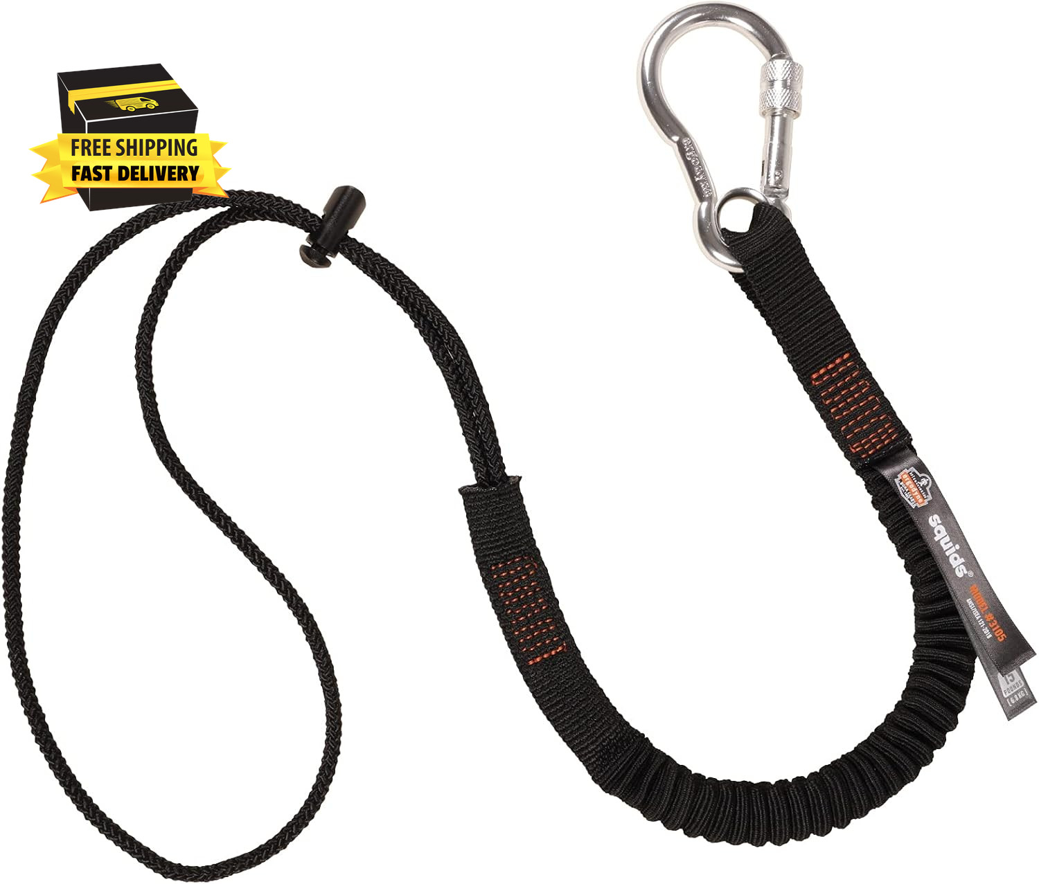 Squids 3105 Tool Lanyard with Aluminum Screw Lock Carabiner, Tool Weight Capacit