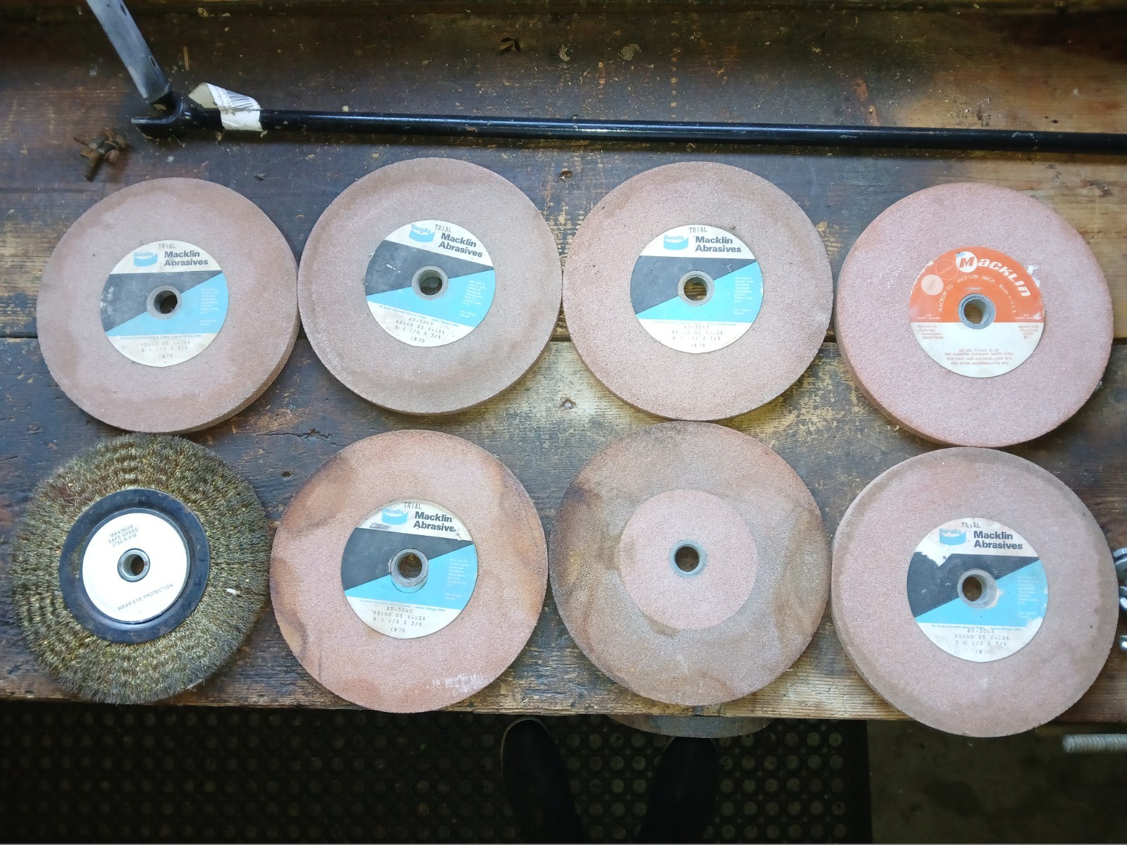 LOT 8 Grinding Wheel  Grit 8 Inch Sharpening Stone Macklin Bendix AV-5068 brass
