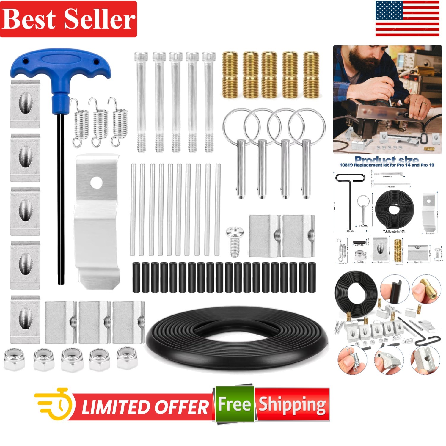 Brake Tune Up Kit Compatible With Tapco Pro 14 19 Pro II III 2000 10'6" Metal...
