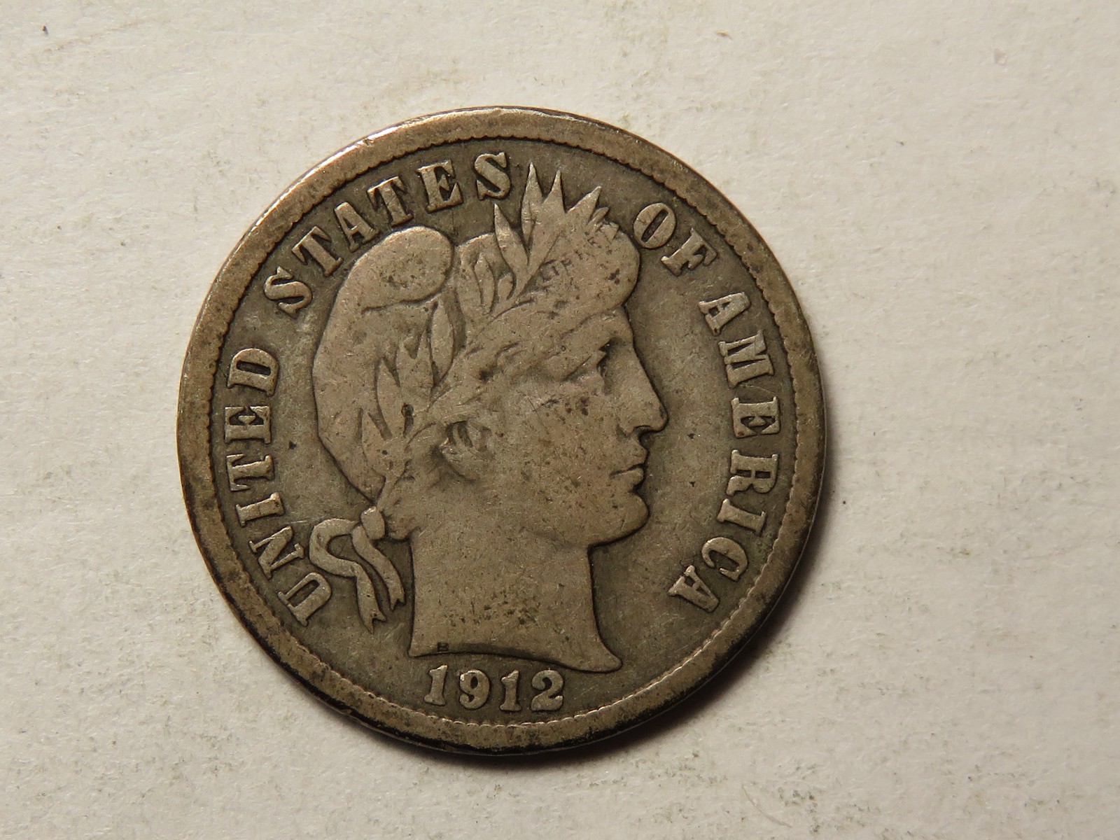 1912-P Barber Dime Grading Fine