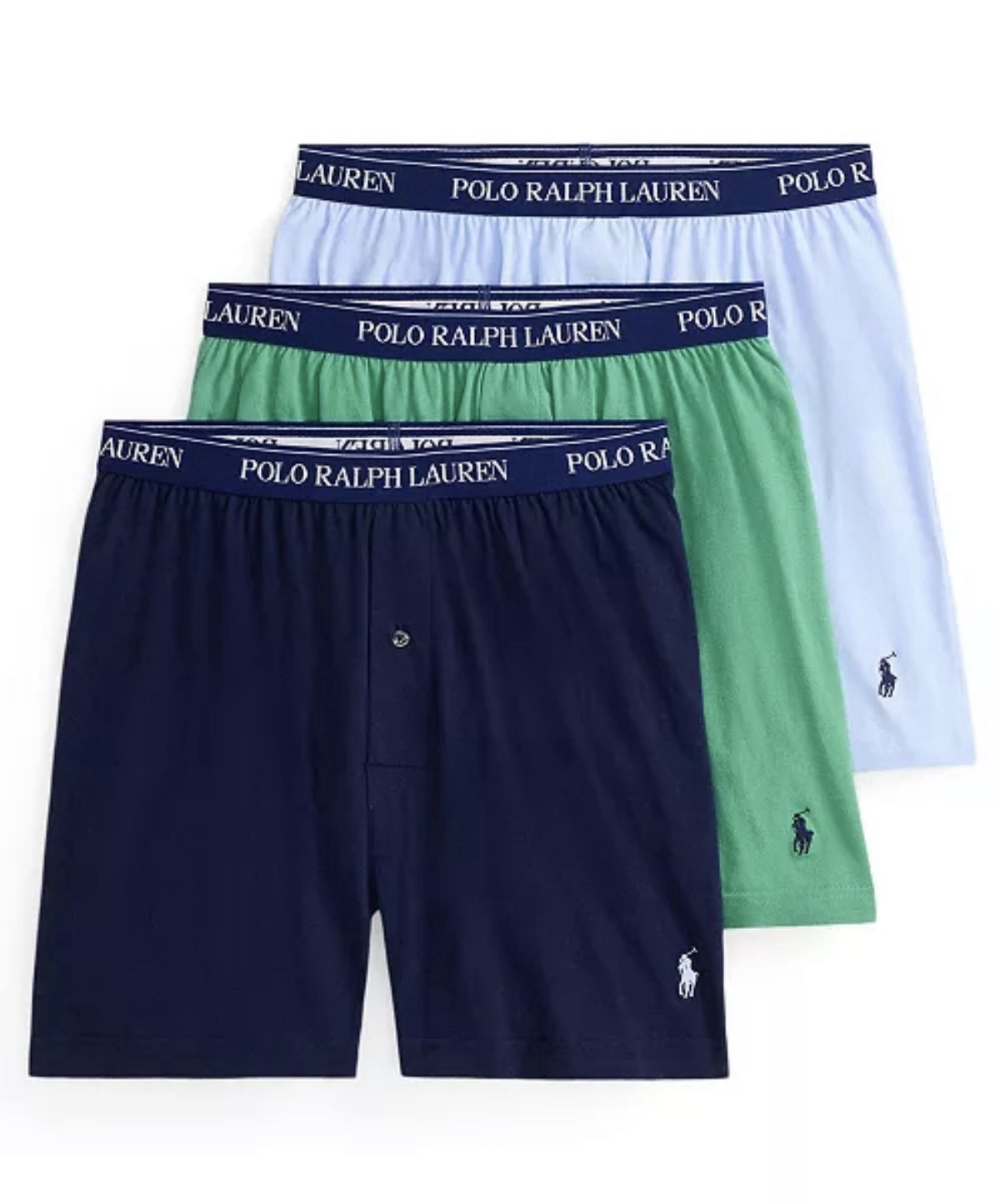Men’s Polo Ralph Lauren Classic Fit Knit Boxers 3 Pack 100% Cotton Size X-Large