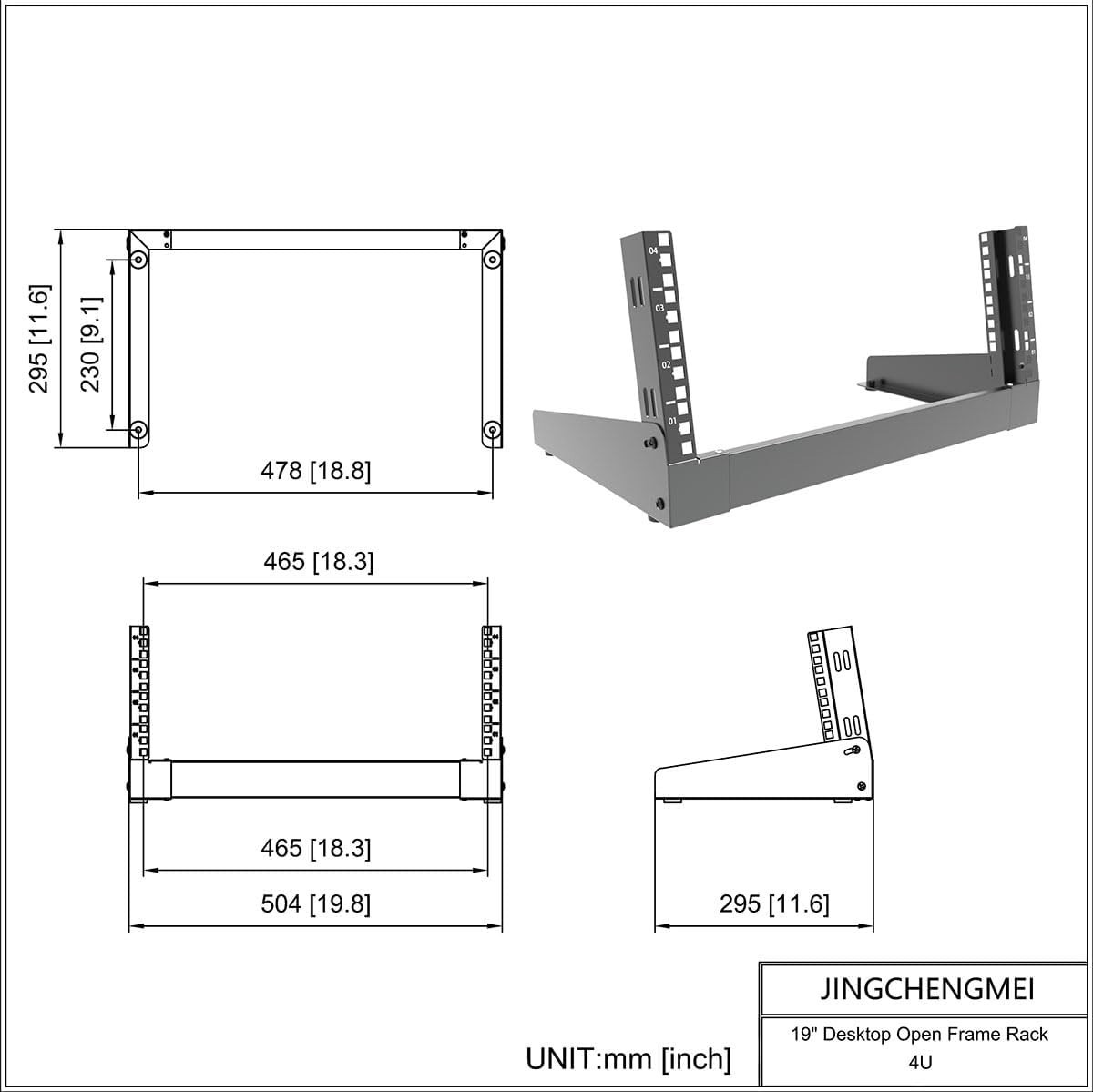 Non-Slip 4U Desktop Rack - Secure and Durable Frame for Networking Equipment