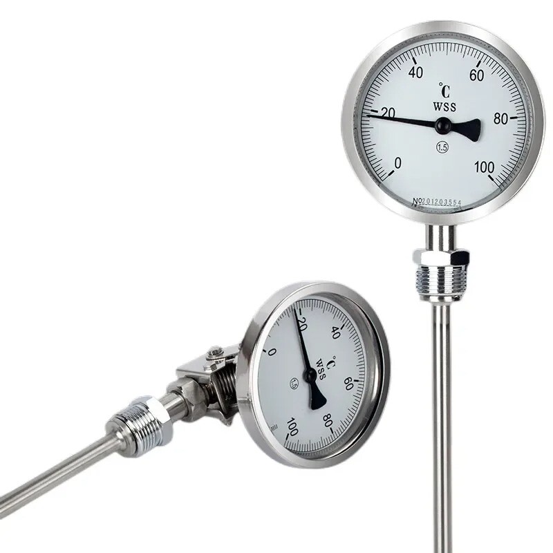 High Precision Bimetal Thermometer Radial Axial Stainless Steel Anti-corrosion