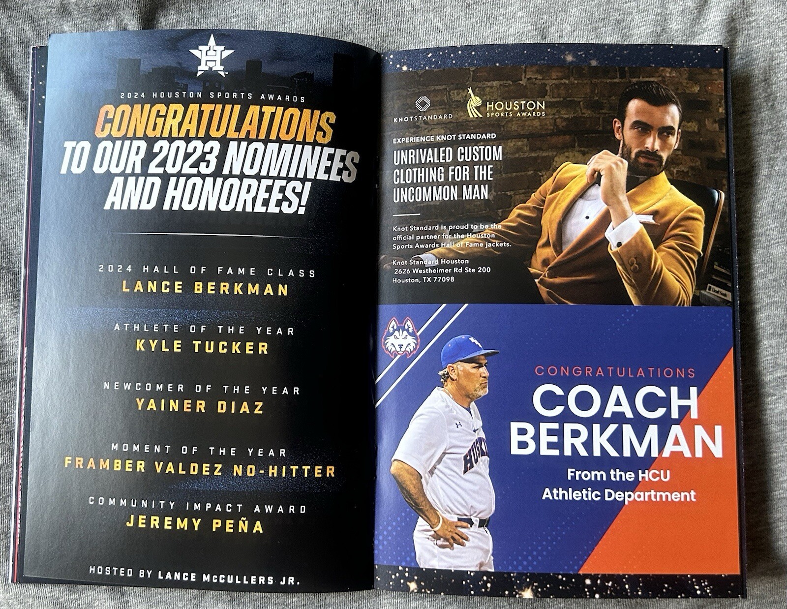 Houston Sports Awards 1/30/2024 Program.