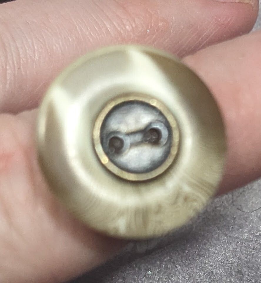 Handmade Upcycled Tan Button Ring Size 6