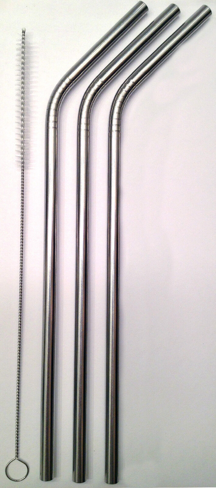 3 Stainless Steel Drinking Straws + Cleaner USA SHIP Reusable Set Bendy Metal