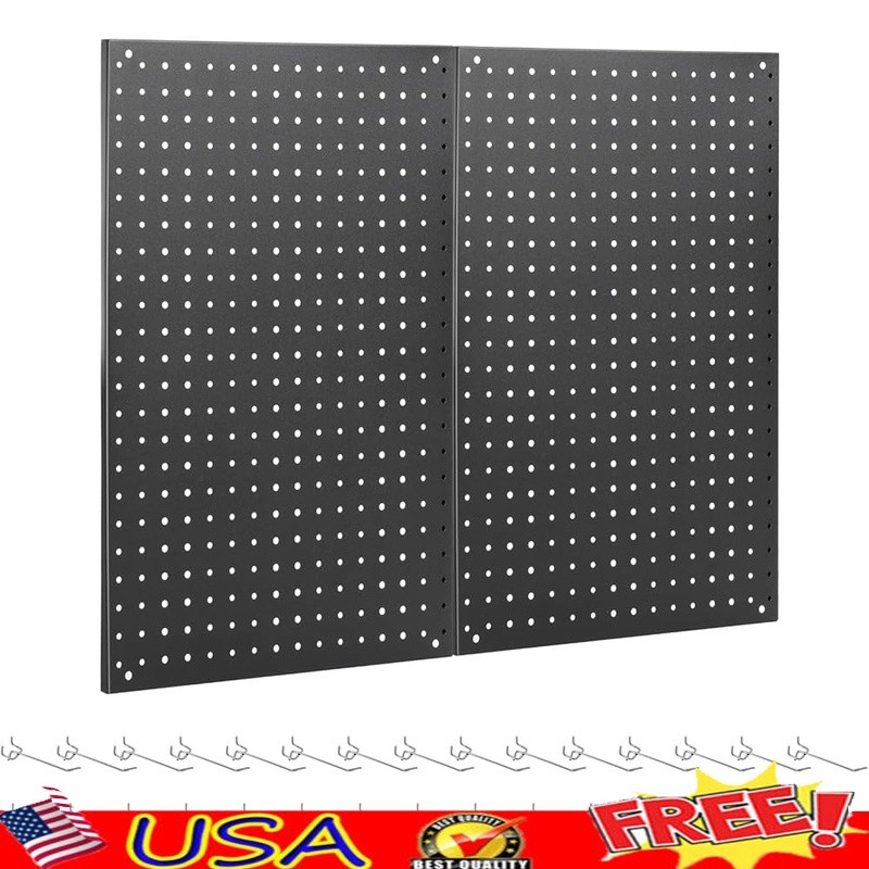 Metal Pegboard Wall Organizer Heavy Duty Hooks Garage Tool Storage Kit New