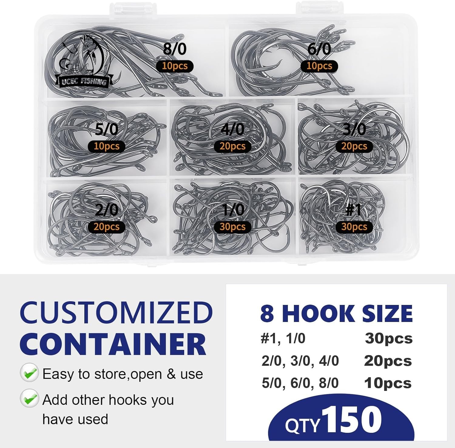 Circle Hooks Fishing Hooks 2X Strong Offset Circle Hooks Saltwater Black High Ca