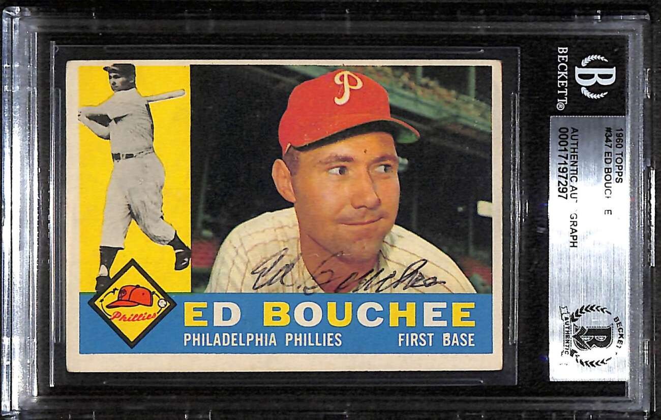 1960 Topps 347 Ed Bouchee  BGS Auto Autographed BVG Authentic C92374