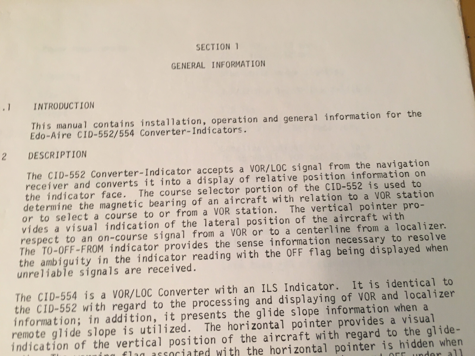 Edo  CID-552,  CID-554 Indicator Install Manual
