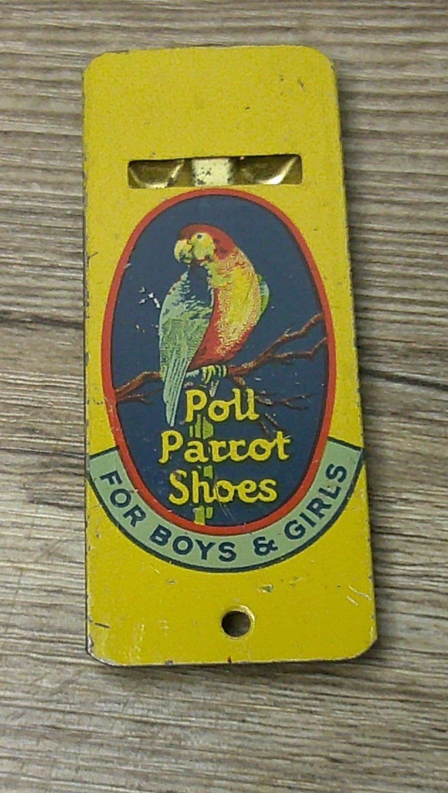 vintage Poll Parrot shoes advertising metal whistle from 1930's era         Z93