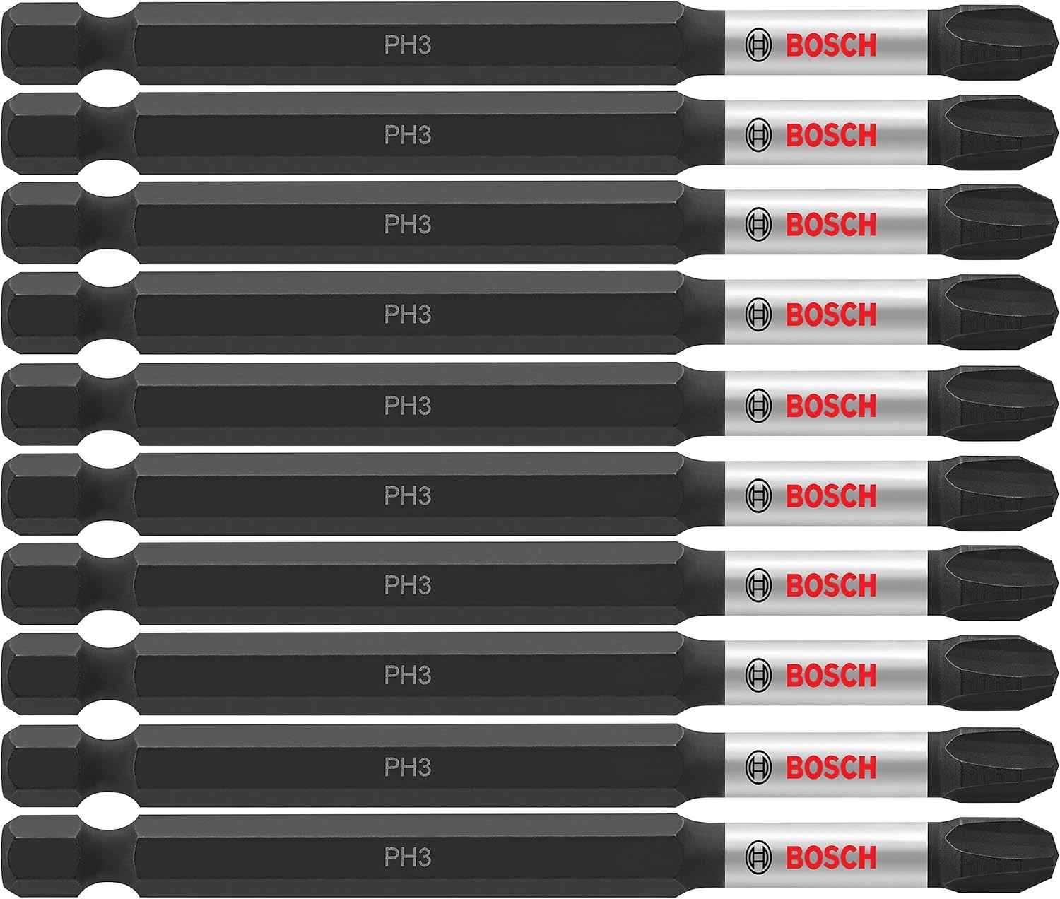 BOSCH ITPH335B 10-Pack 3-1/2 In. Phillips #3 Impact Tough Screwdriving Power Bit