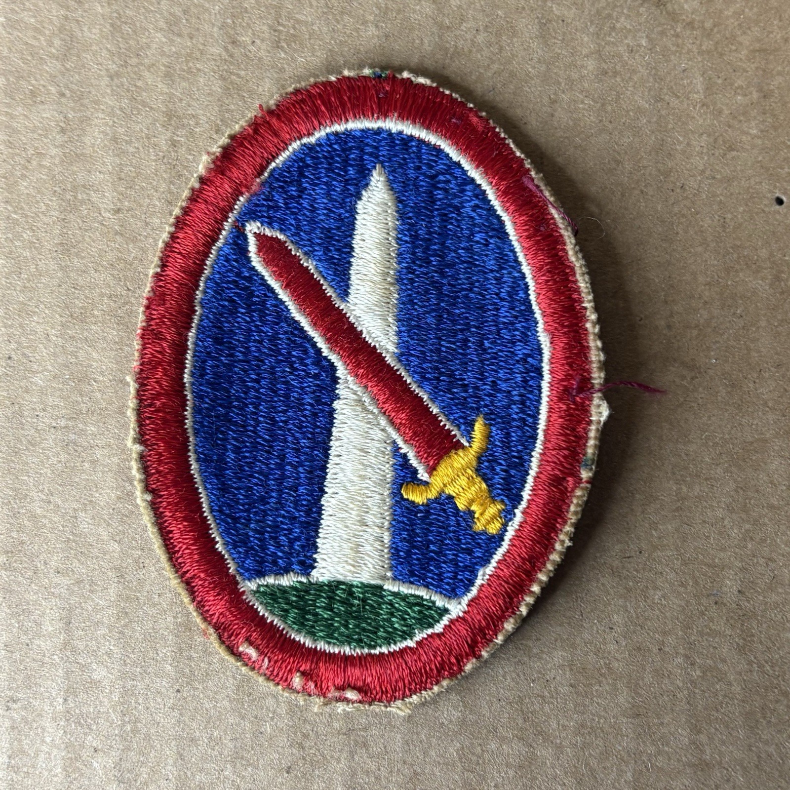 Patch for District of Washington DC US Army WW2 Military No Glow Vintage Retro.