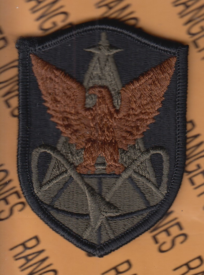 US Army 1st Space Brigade BDU OD Green Black ~3.25" shoulder patch m/e
