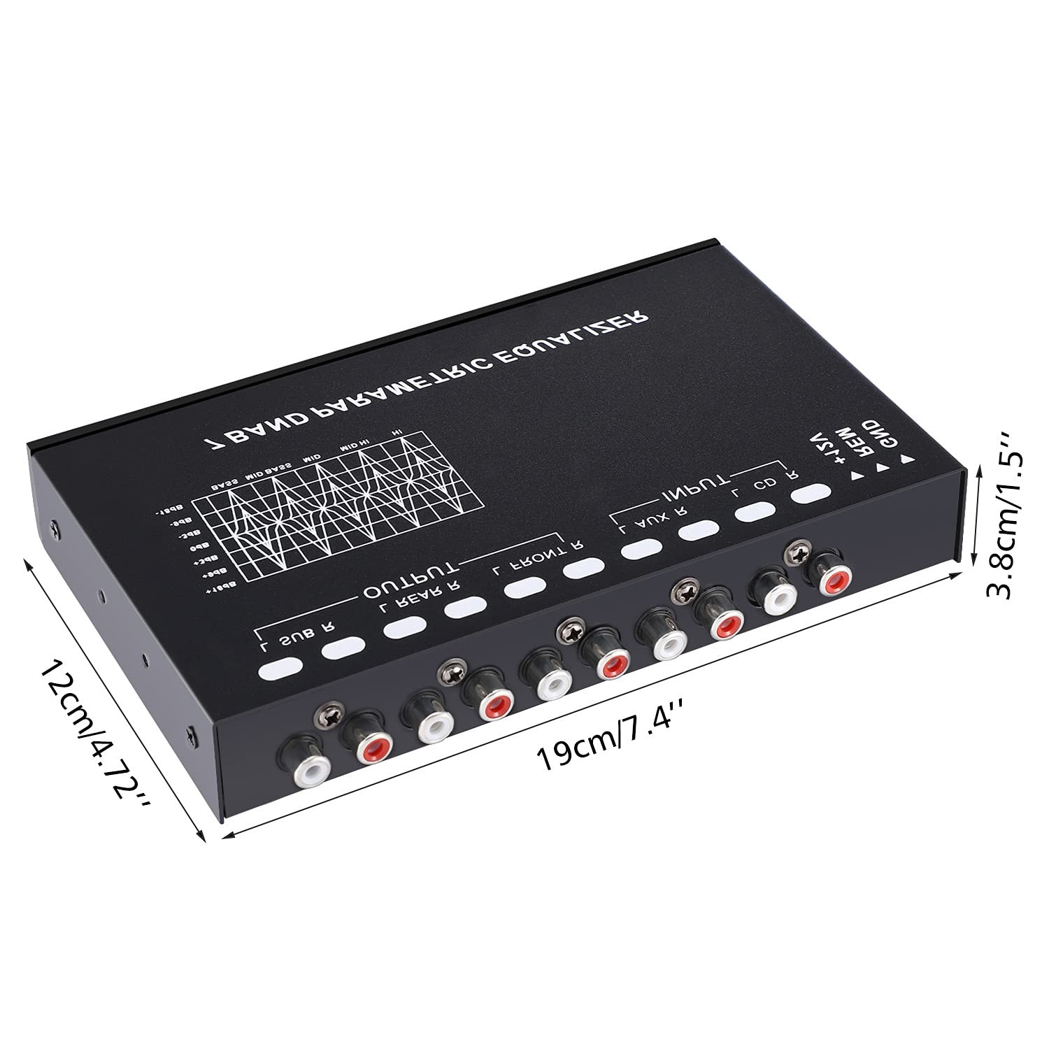 7-Band Car Audio Equalizer, Adjustable 7 Bands EQ Car Amplifier Graphic Equalize